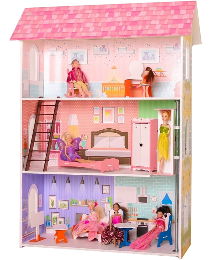 Фото Кукольный домик с лифтом и мебелью SunnyToy Усадьба