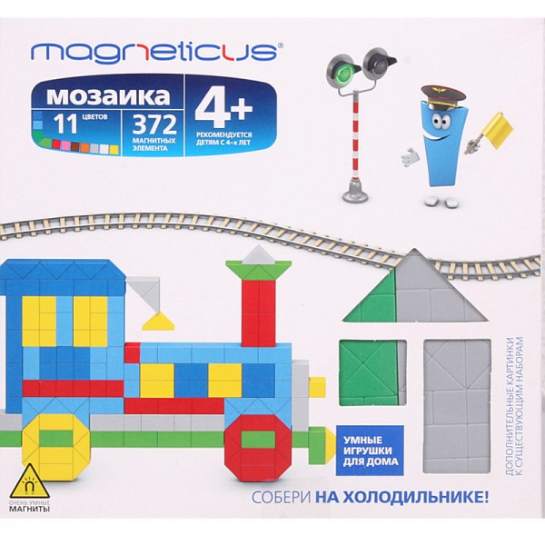 Фото Мозаика магнитная Magneticus Паровоз - 372 детали