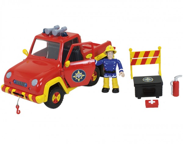 Машина с фигуркой FIREMAN SAM Пожарный Сэм со светом и водой - 19 см (Dickie)