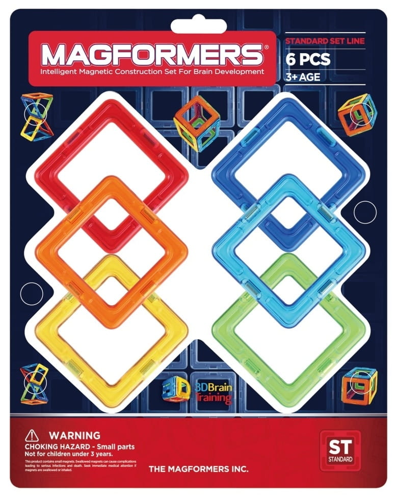 Магнитный конструктор MAGFORMERS-6 Квадраты