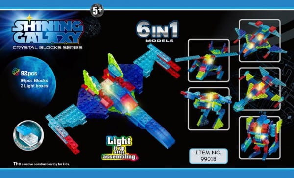 Светодиодный конструктор SHINING GALAXY Военный самолет 6 в 1