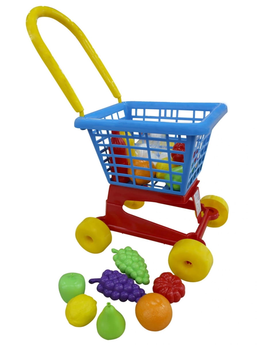 Фото Игровой набор Palau Toys Тележка Supermarket №1 c набором продуктов (в сеточке)