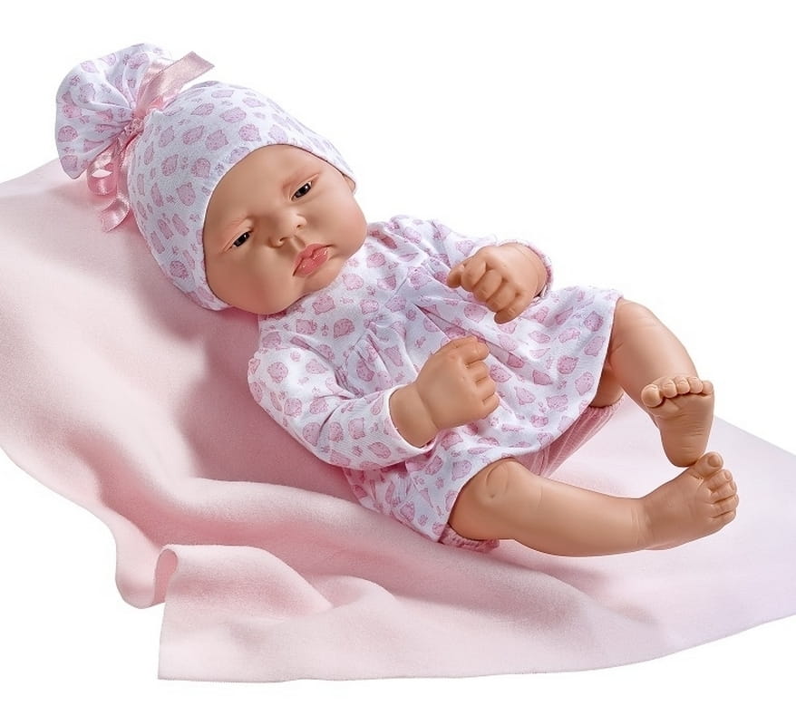 Кукла-пупс ASI Лючия - 40 см (в розовом костюмчике с принтом)
