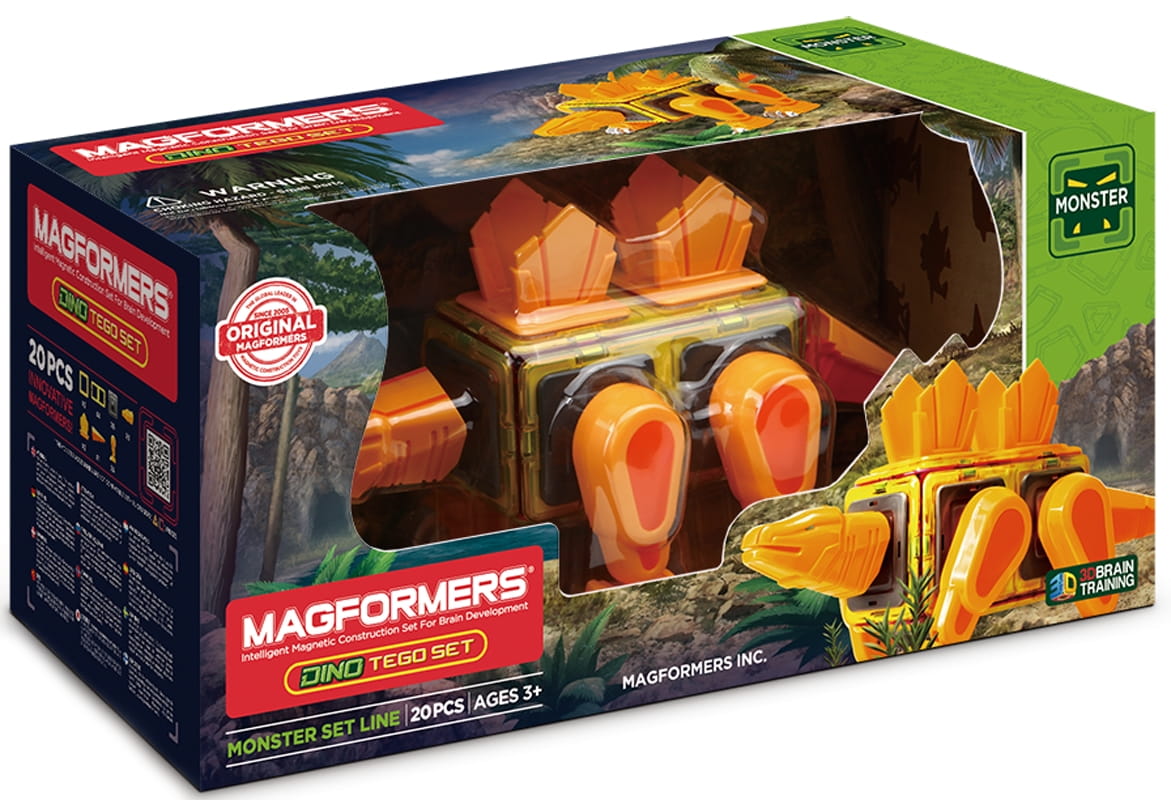 Магнитный конструктор MAGFORMERS Dino Tego Set (20 деталей)