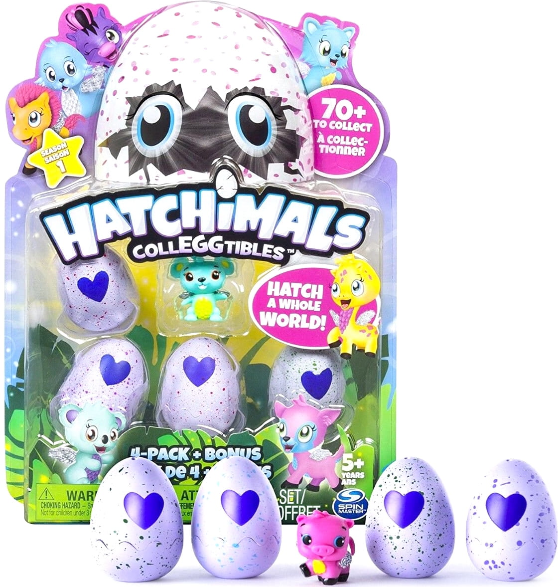 Коллекционные фигурки HATCHIMALS в яйце - 4 штуки (и бонус)