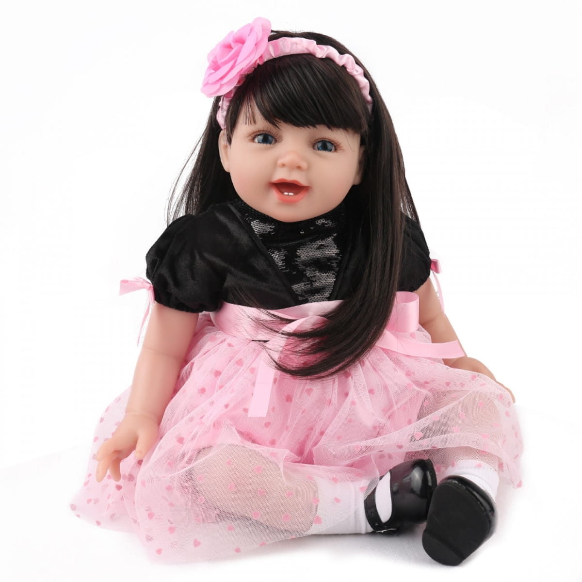 Кукла REBORN KIDS Анжелика - 55 см (в платье)