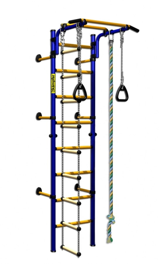 Детский спортивный комплекс KAMPFER Strong Kid Wall - сине-желтый (высота +52 см)