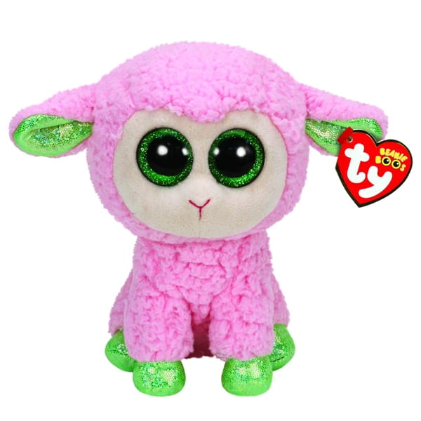 Овечка розовая TY Beanie Boos с зелеными копытцами - 23 см