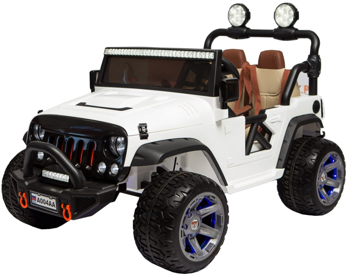 Двухместный электромобиль River Toys Jeep A004AA - белый