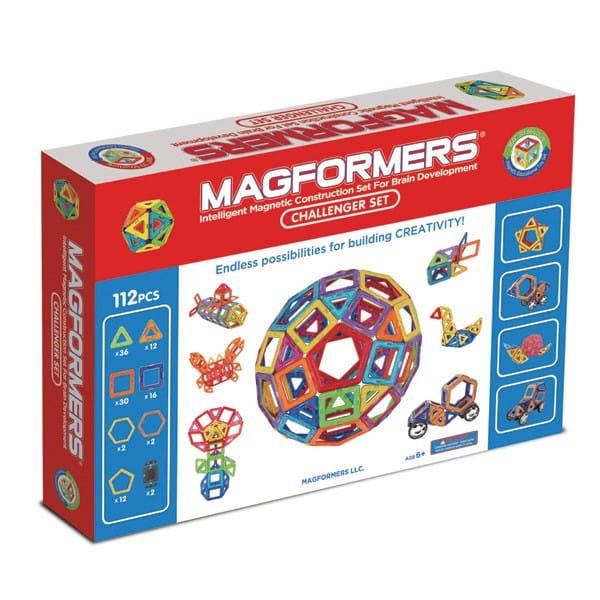 Фото Магнитный конструктор Magformers Challenger Set с колесами (112 деталей)