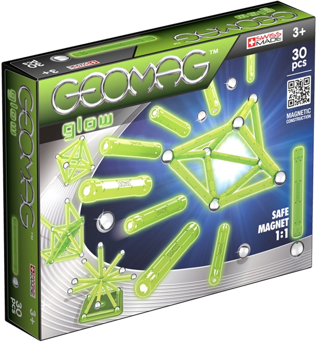 Фото Магнитный конструктор Geomag Glow - 30 деталей