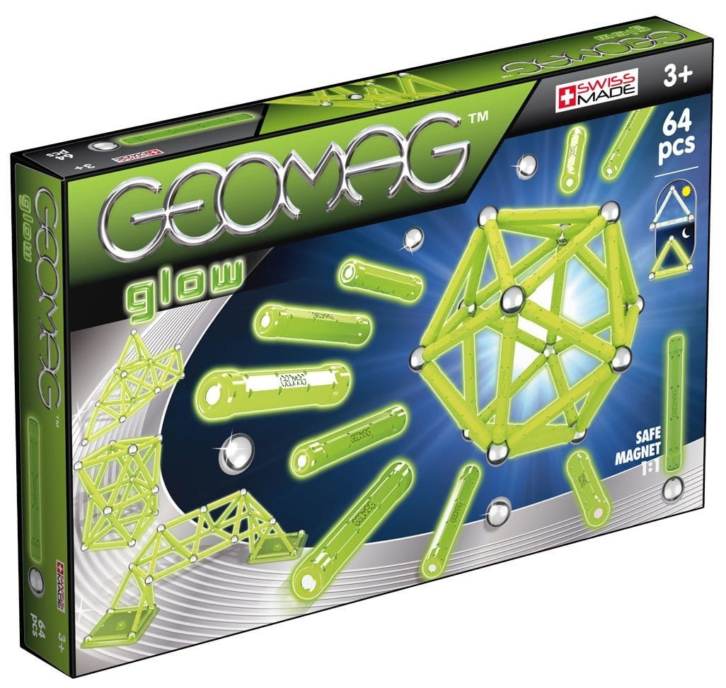 Магнитный конструктор GEOMAG Glow - 64 детали