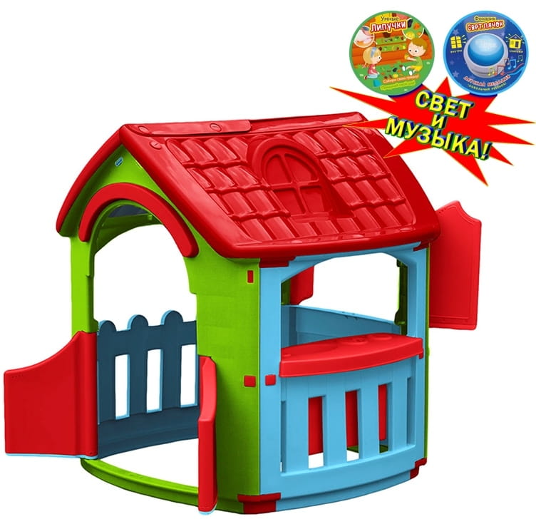 Игровой домик PALPLAY Кухня со светом и звуком - голубой, зеленый, красный