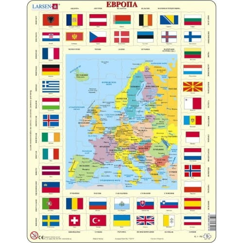 Пазл LARSEN Карты и флаги - Европа