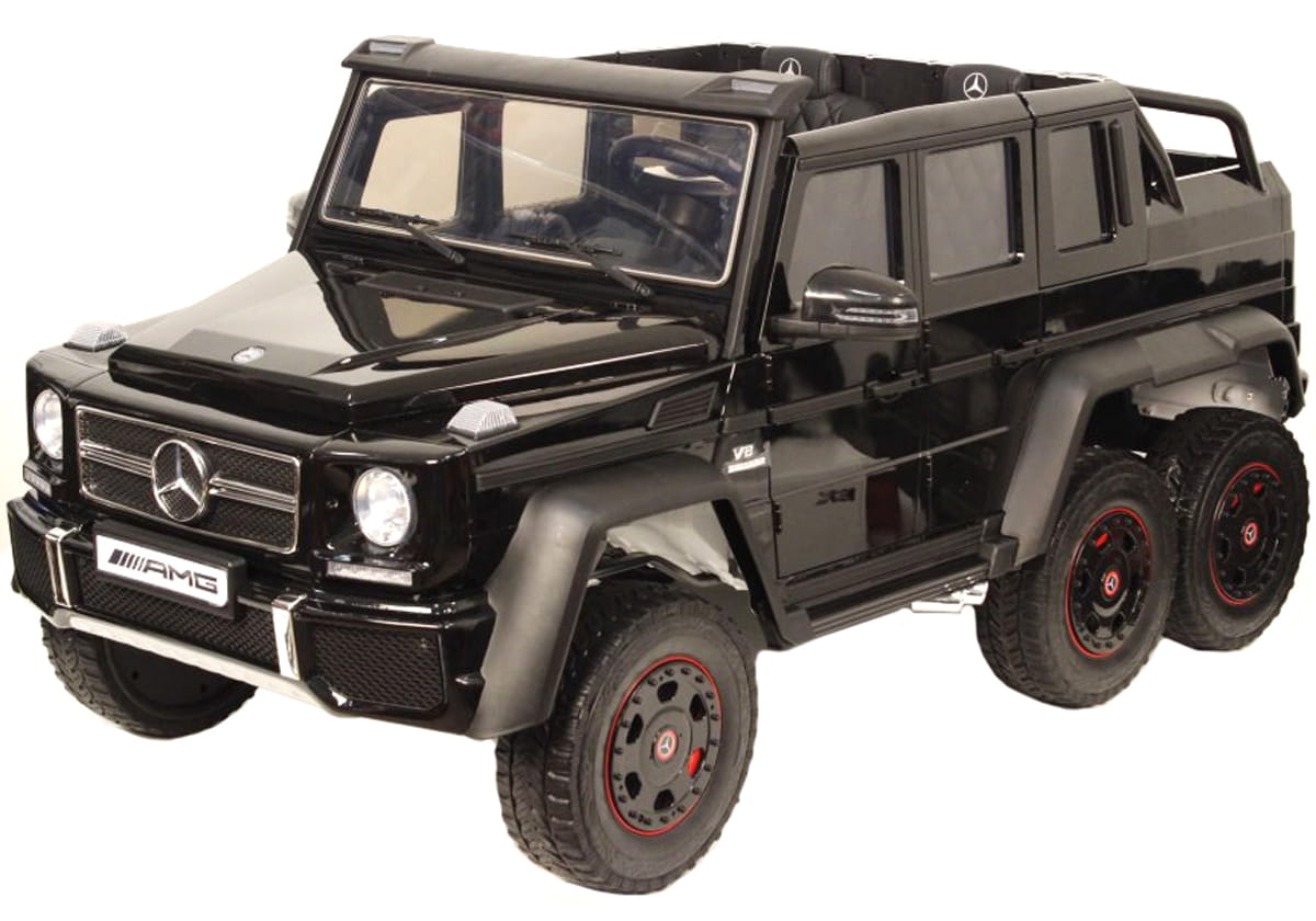 Электромобиль River Toys Mercedes-Benz G63-AMG 4WD X555XX с дистанционным управлением (полноприводный, двухместный, шестиколесный) - черный глянец