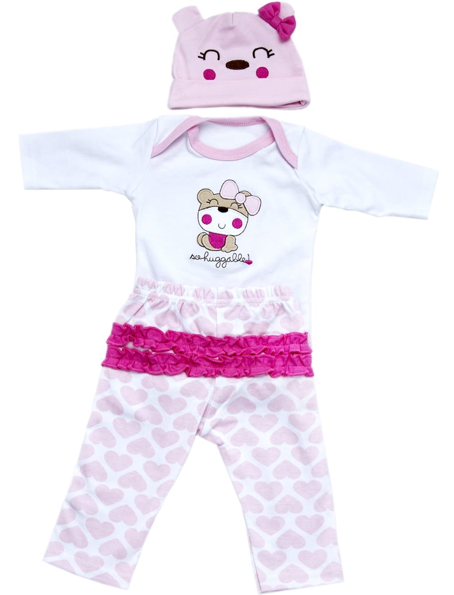 Одежда для кукол REBORN KIDS Комплект Мими-мишка - 55 см (боди, штаны, шапка)