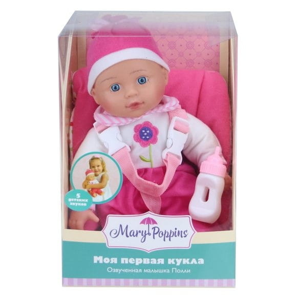 Кукла-пупс MARY POPPINS Полли - Милый болтун (в автокресле)