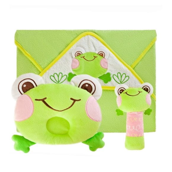 Подарочный набор для новорожденных ЖИРАФИКИ Забавный лягушонок