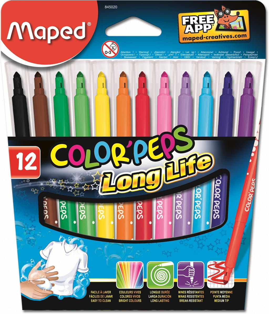 Фломастеры MAPED Colorpeps - 12 цветов