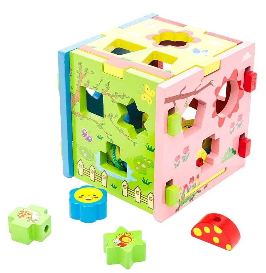 Развивающая игрушка-сортер MAPACHA Радужный кубик