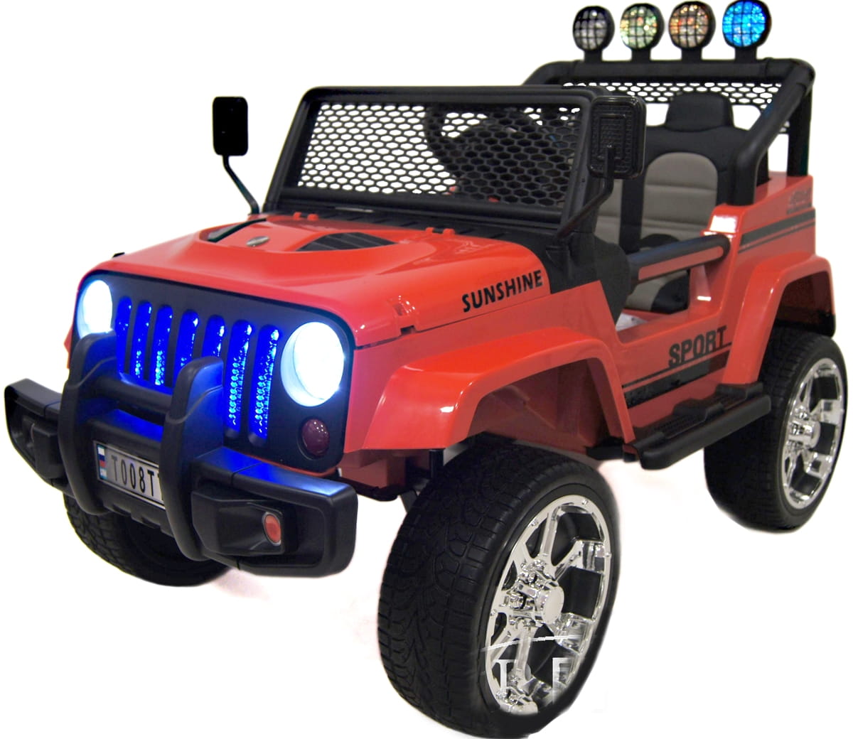 Электромобиль River Toys Jeep T008TT с дистанционным управлением (полный привод) - красный