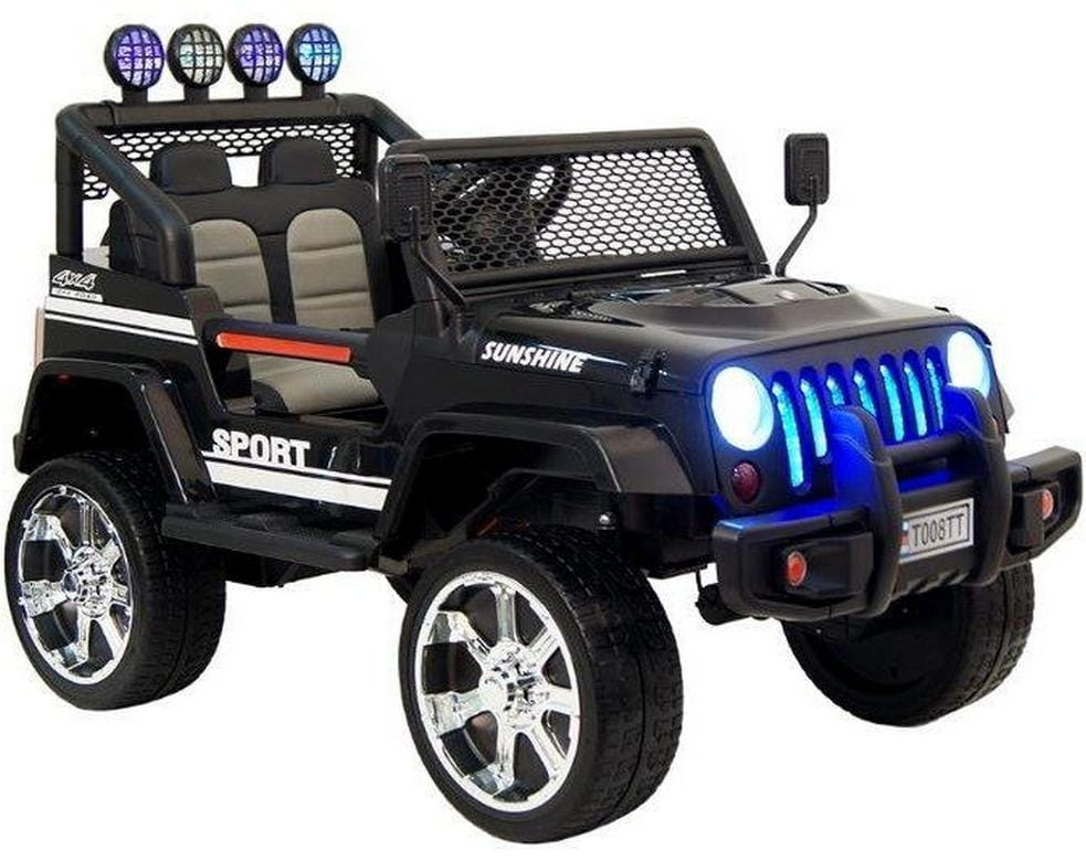Электромобиль River Toys Jeep T008TT с дистанционным управлением (полный привод) - черный