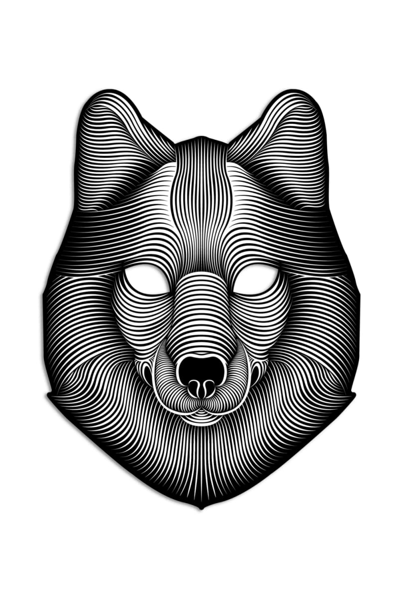 Cветовая маска с датчиком звука GEEKMASK Shadow Wolf