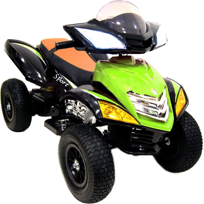 Квадроцикл River Toys Е005КХ-A с надувными колесами - зеленый