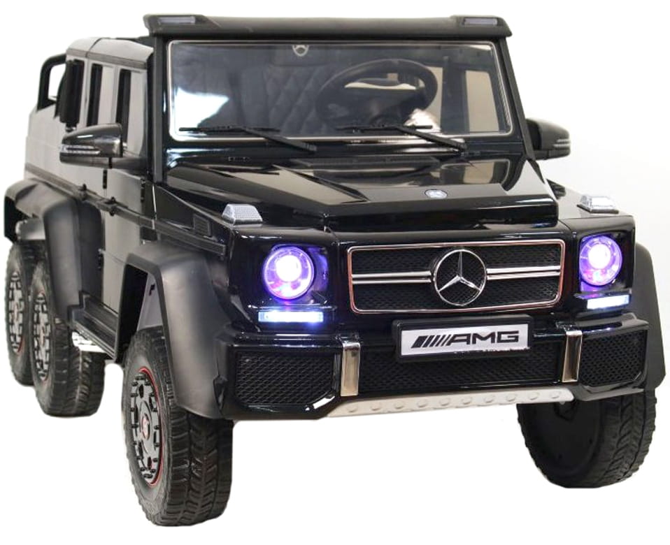 Электромобиль River Toys Mercedes-Benz G63-AMG 4WD X555XX с дистанционным управлением (полноприводный, двухместный, шестиколесный) - черный матовый