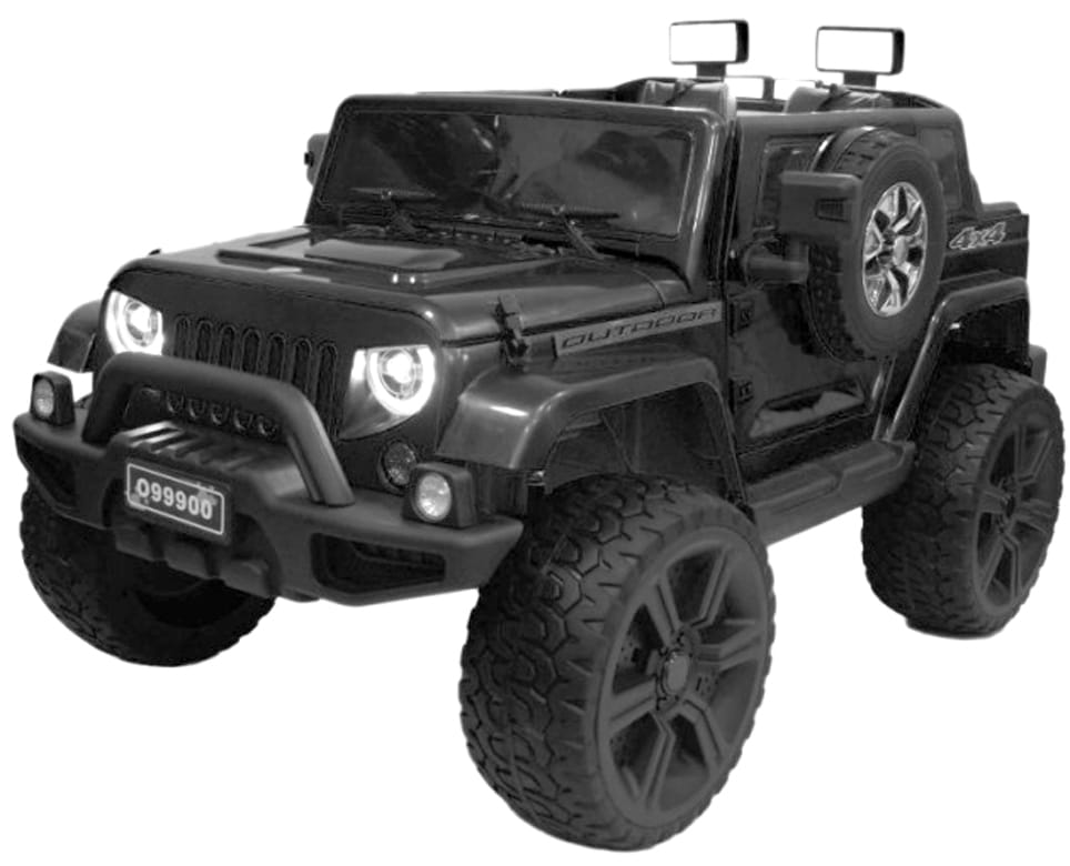 Электромобиль River Toys Jeep Wrangler O999OO с дистанционным управлением - черный