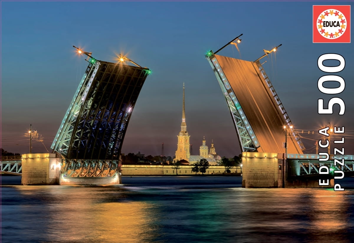 Пазл EDUCA Развод Дворцового моста в Санкт-Петербурге - 500 деталей