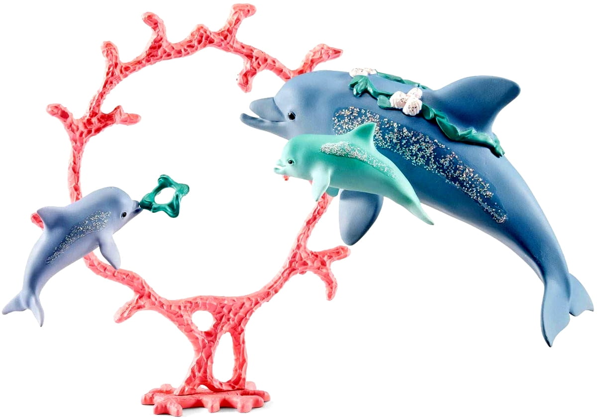 Игровой набор SCHLEICH Мама дельфин с детенышами