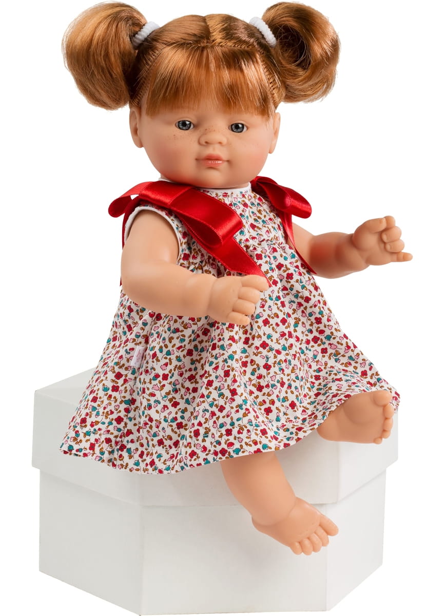 Кукла ASI Джулия - 36 см (в цветном платье с красными лентами)