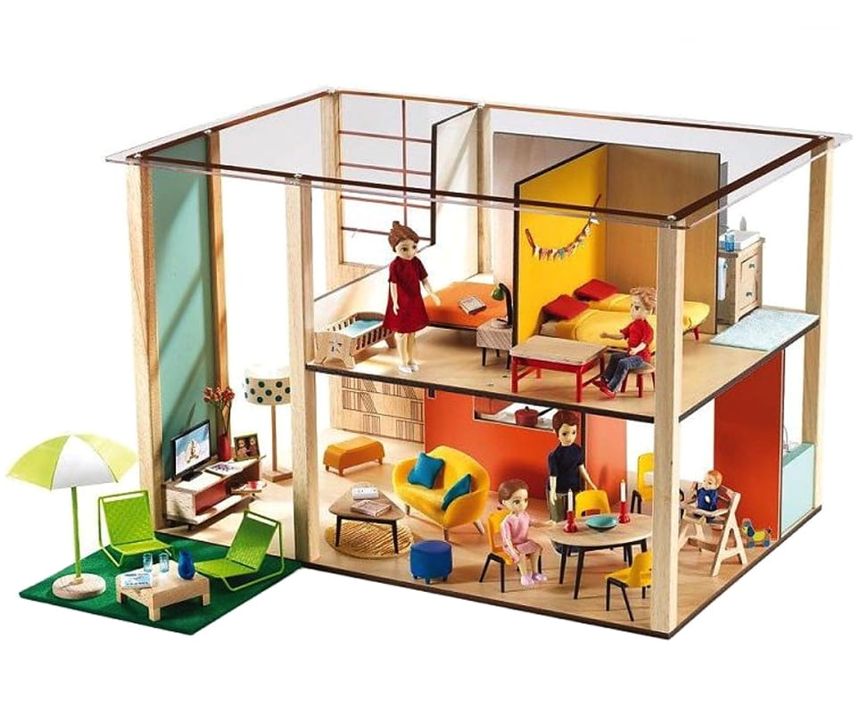 Дом-кубик для кукол DJECO деревянный