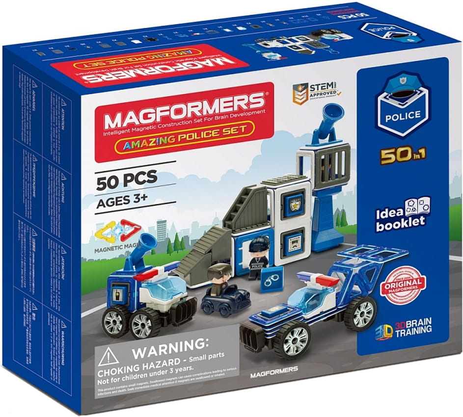 Магнитный конструктор MAGFORMERS Amazing Police Set (50 деталей)