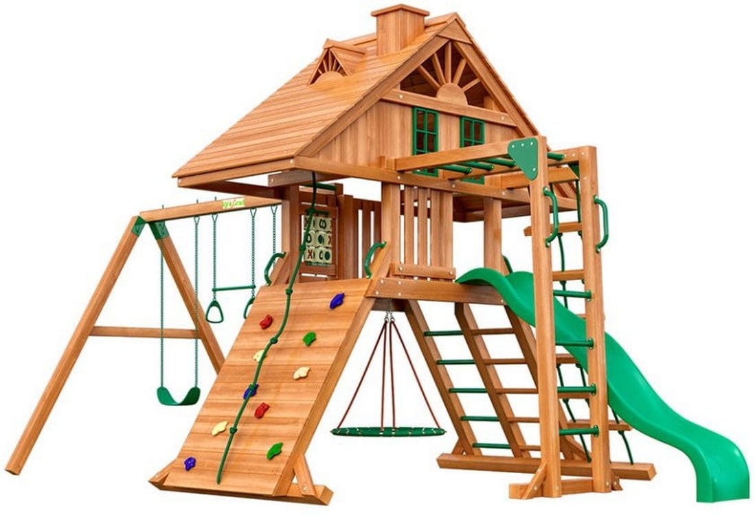 Фото Детская деревянная площадка IgraGrad Premium Крепость с рукоходом (домик)