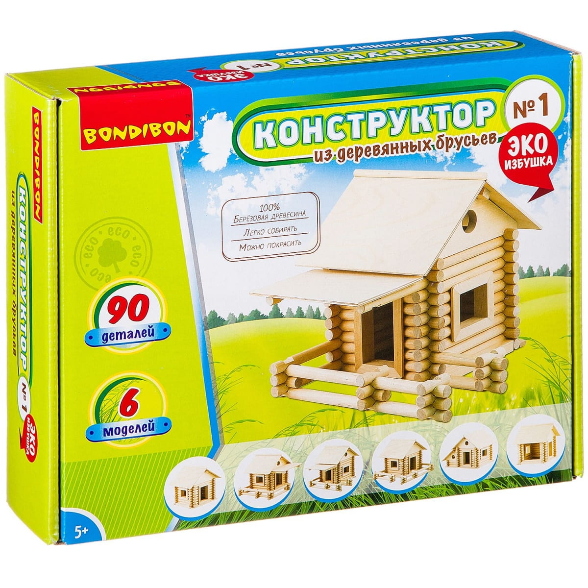 Фото Конструктор из деревянных брусьев Bondibon 1