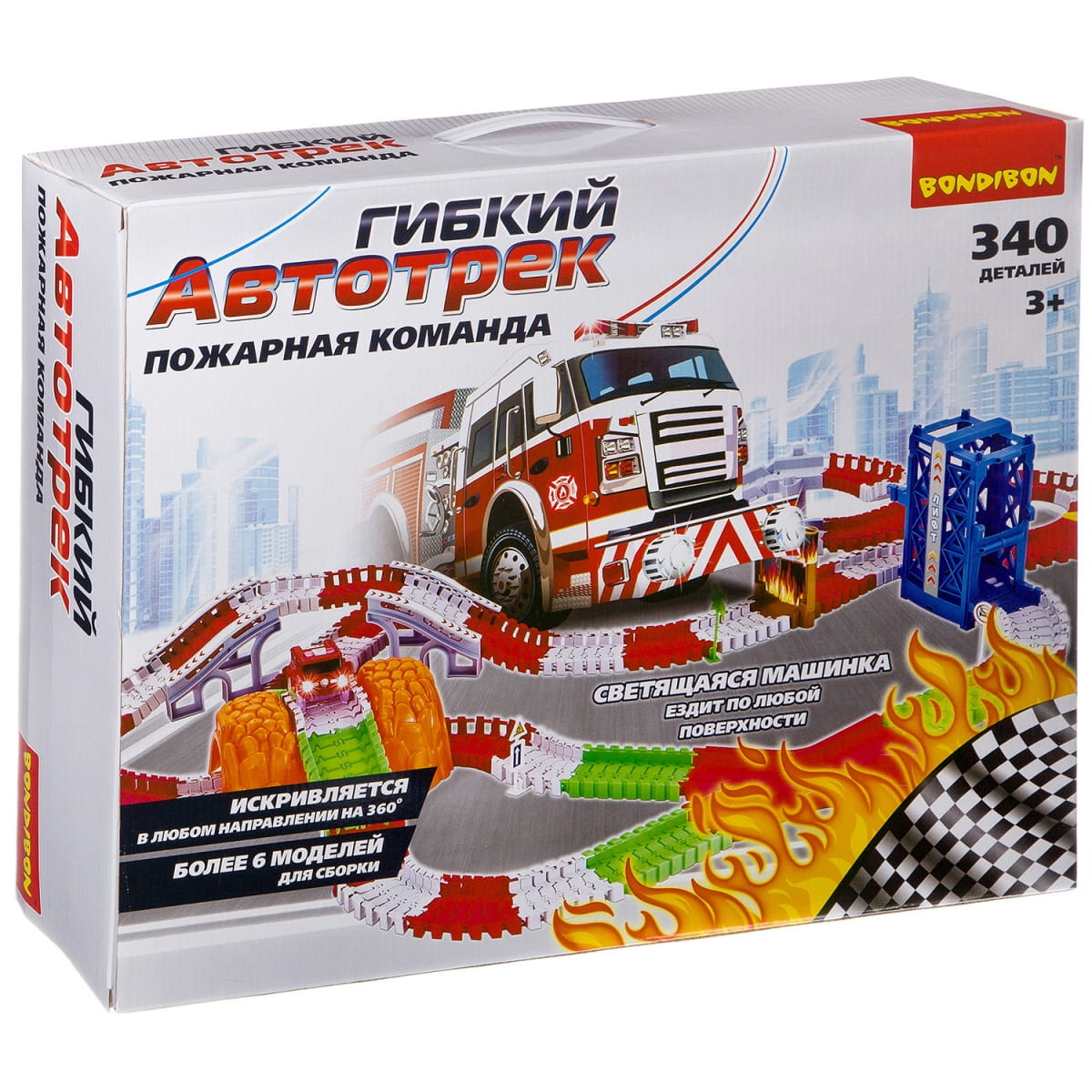 Фото Гибкий автотрек Bondibon Пожарная команда (340 деталей)