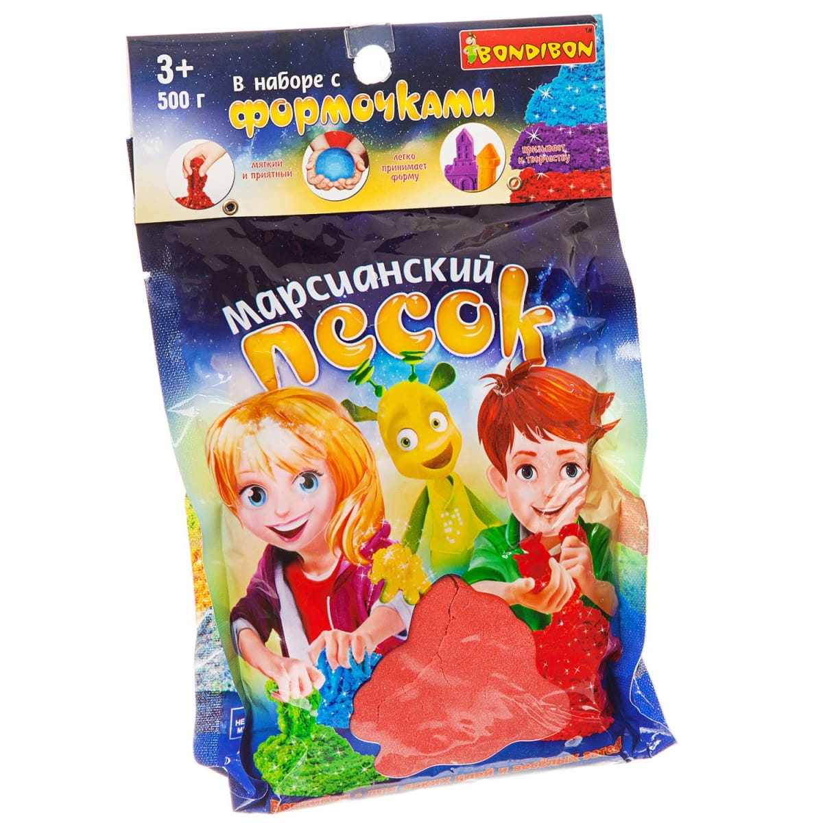 Фото Марсианский песок Bondibon красный (6 формочек ассорти)