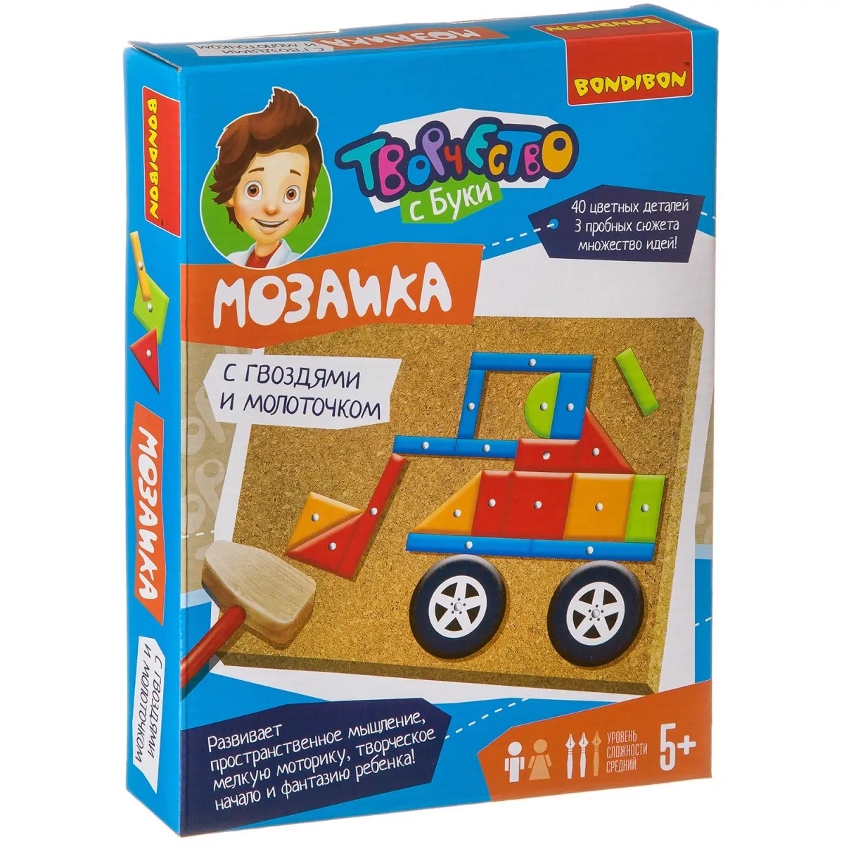 Фото Мозаика с гвоздями и молоточком Bondibon Техника