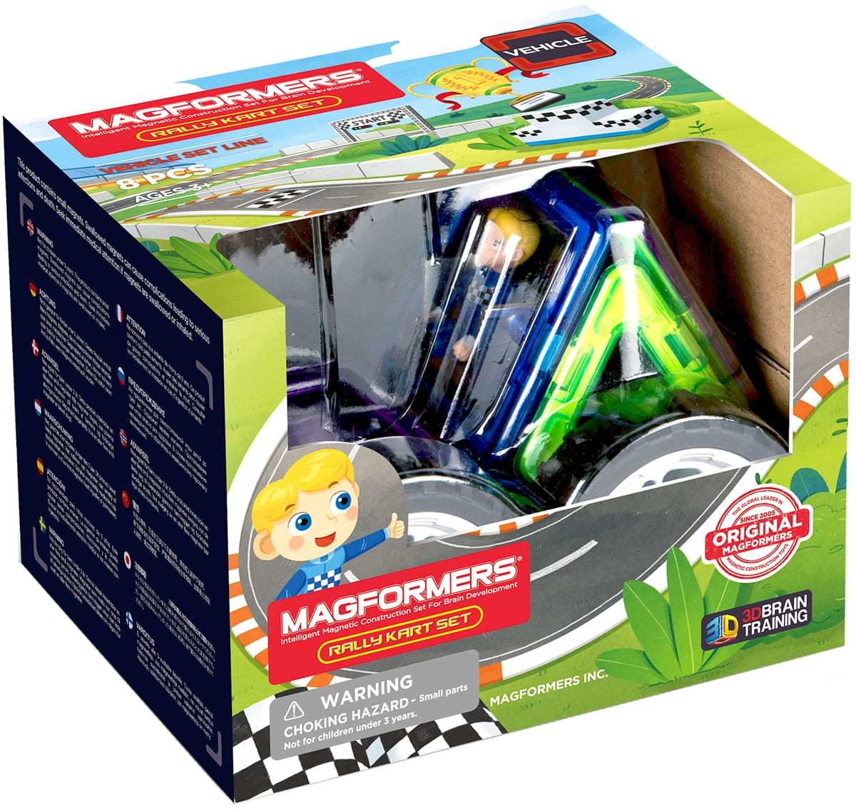 Фото Магнитный конструктор Magformers Rally Kart Set Boy (8 деталей)