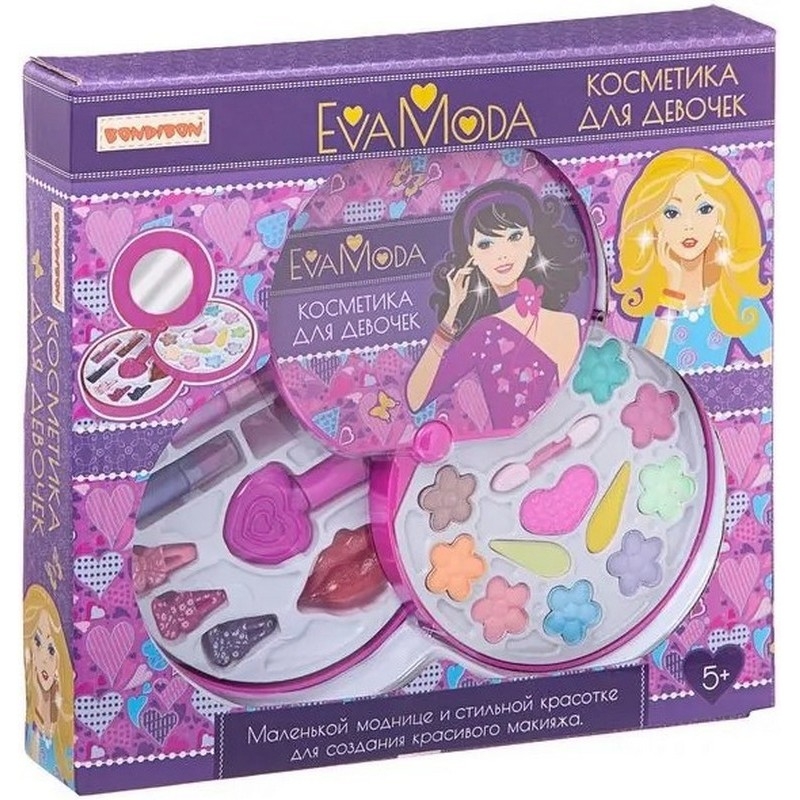 Фото Детская декоративная косметика Bondibon Eva Moda (с косметичкой-диском)