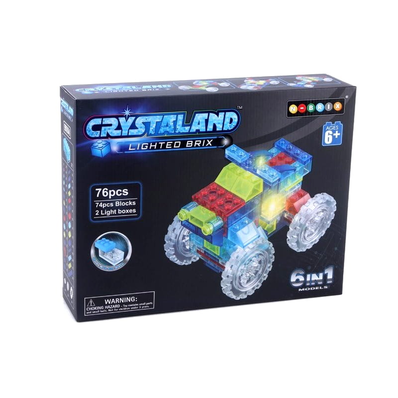 Фото Светящийся конструктор Crystaland 6 в 1 Трактор (76 деталей)