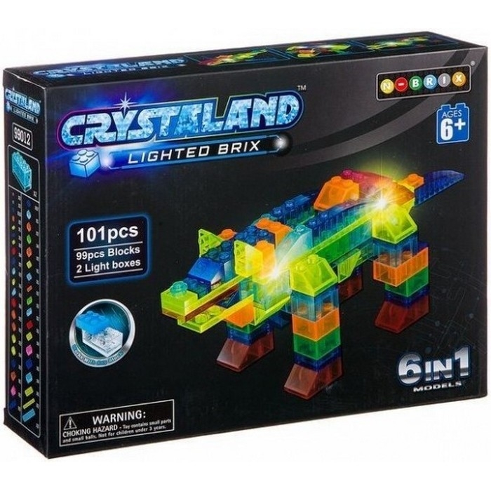 Фото Светящийся конструктор Crystaland 6 в 1 Динозавр (101 элемент)