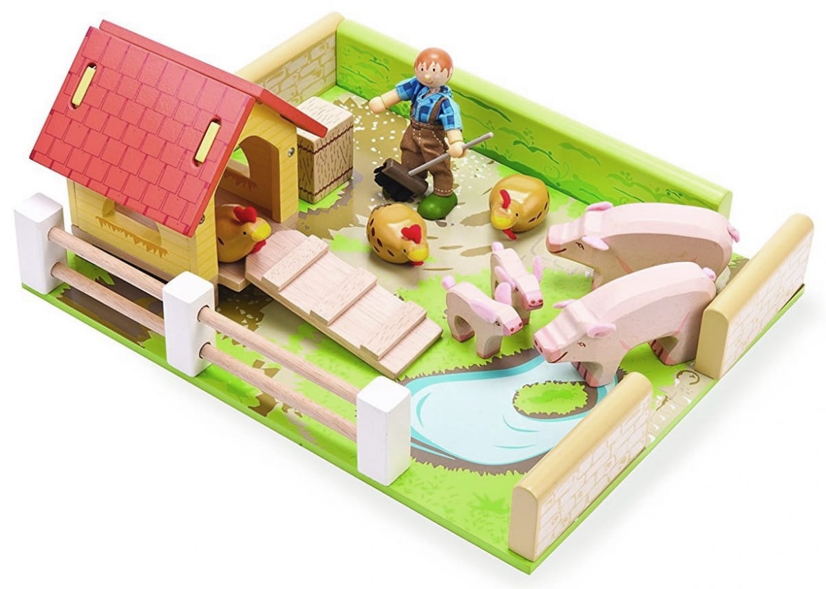 Фото Игровой набор Le Toy Van Сарай с животными и уборщиком