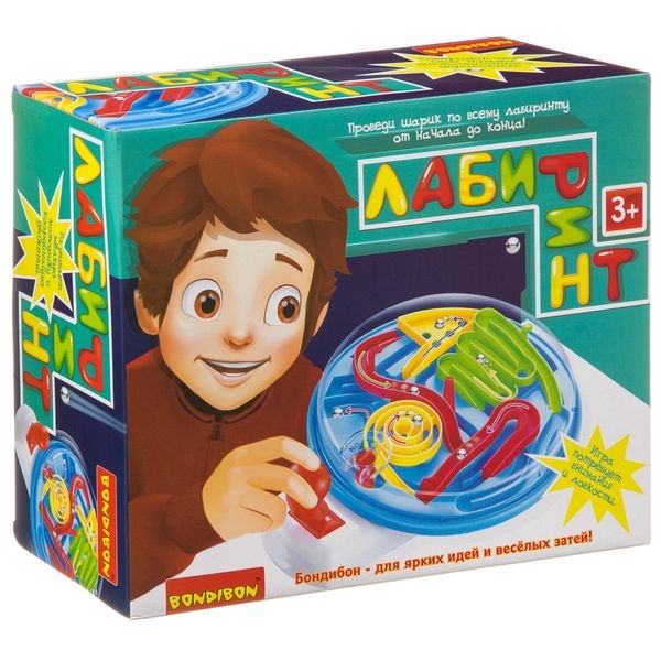 Фото Настольная игра Bondibon Лабиринт с джойстиком (круглый голубой)