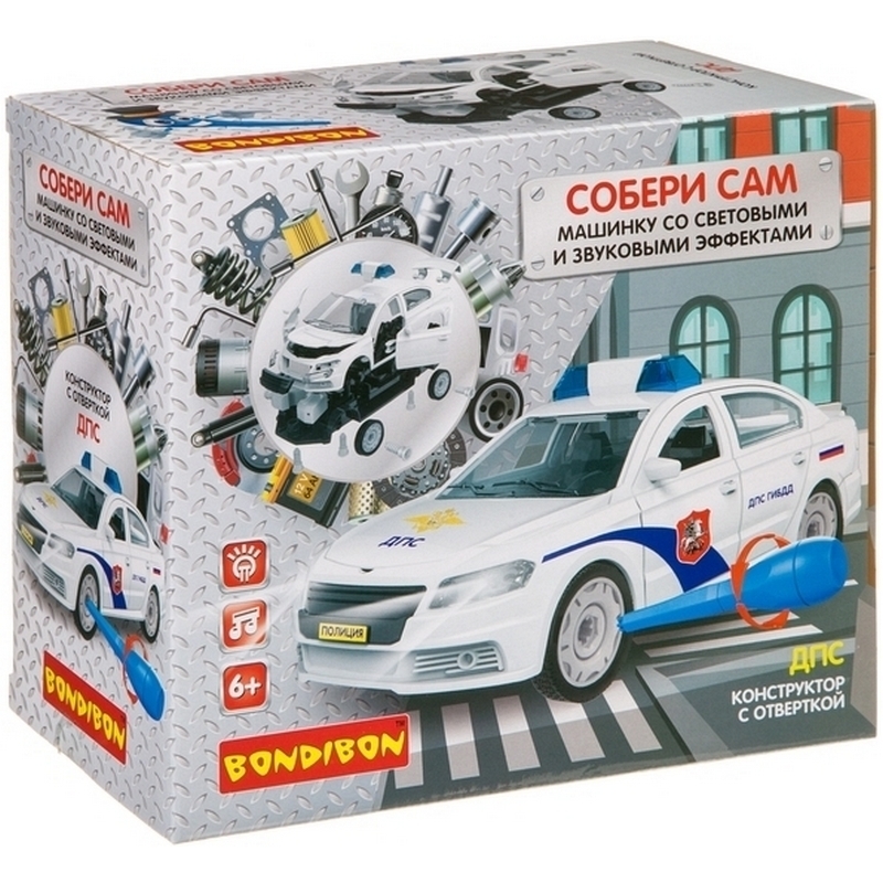 Фото Конструктор с отверткой Bondibon Собирай и Играй - ДПС (37 деталей)