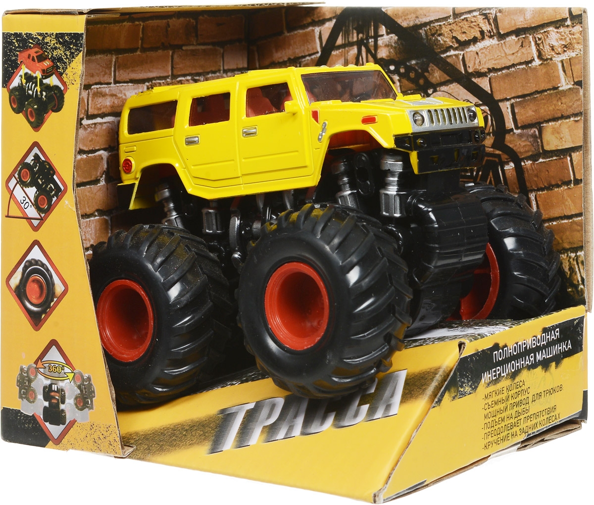 Фото Инерционная машина Yako Toys Трасса - Монстр-трак (желтый)