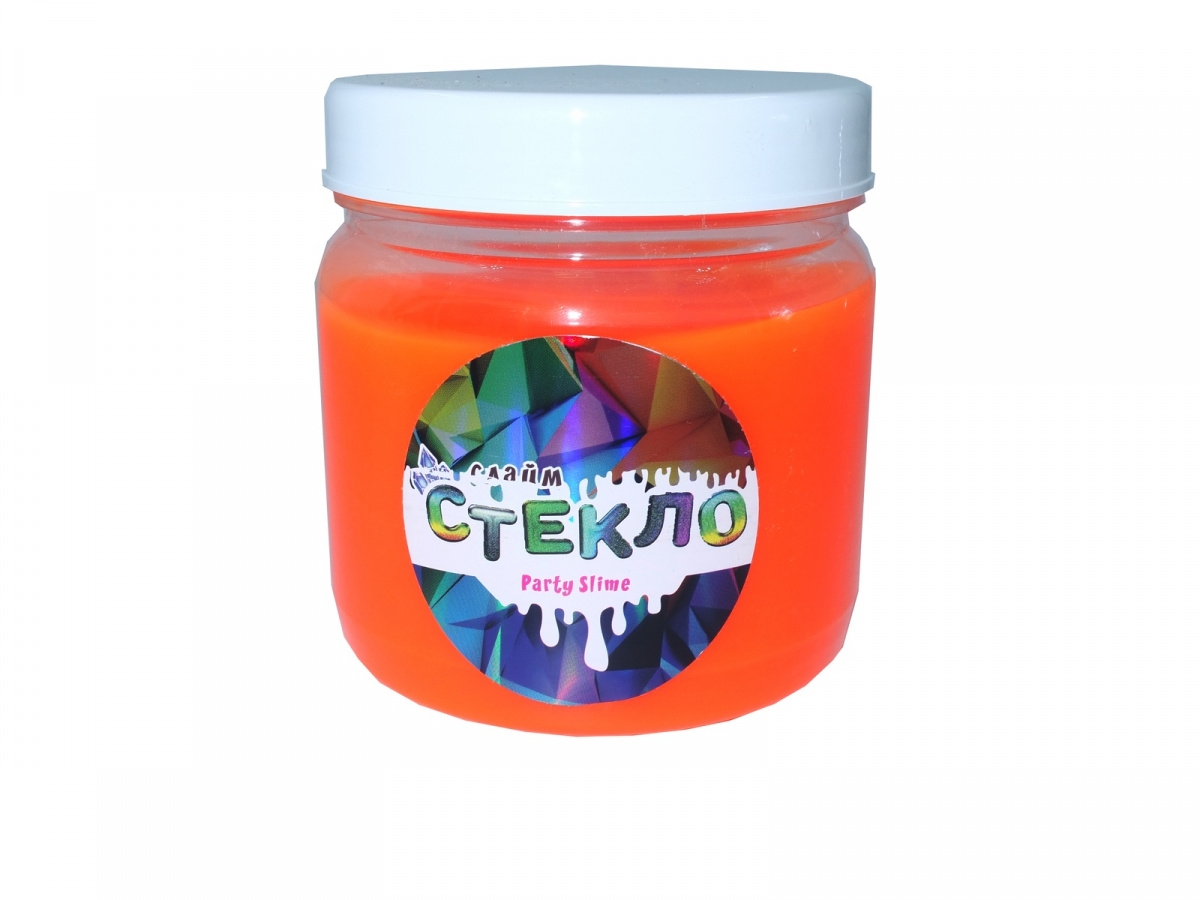 Фото Игрушка-антистресс Слайм Стекло Party Slime - оранжевый неон (400 гр)