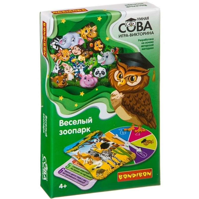 Фото Игра-викторина Bondibon Умная Сова - Веселый зоопарк